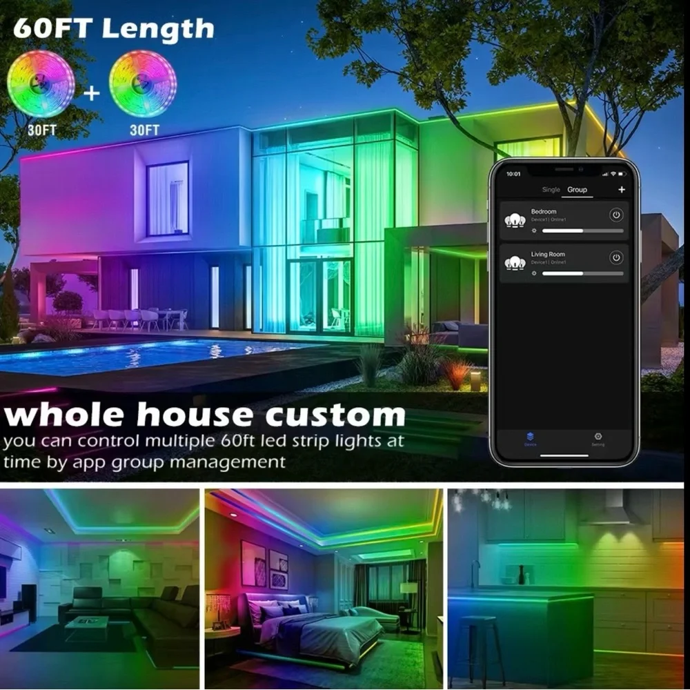 100FT LED Strip Lights with Remote